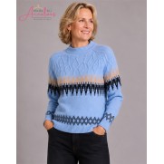 Micha trui 183142 diamant motief Blue Grey Sand